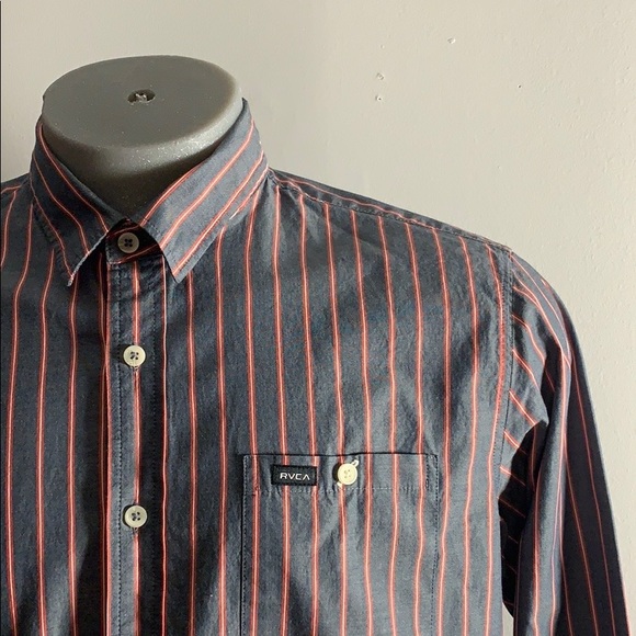 RVCA Striped Blue and Red Shirt - Picture 8 of 8